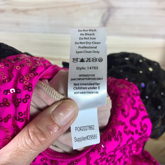 WEISSMAN Dance Costume Girls MC 14703 Pink Jazz Sequin Skirt Musical Set of 2 - Picture 5 of 10